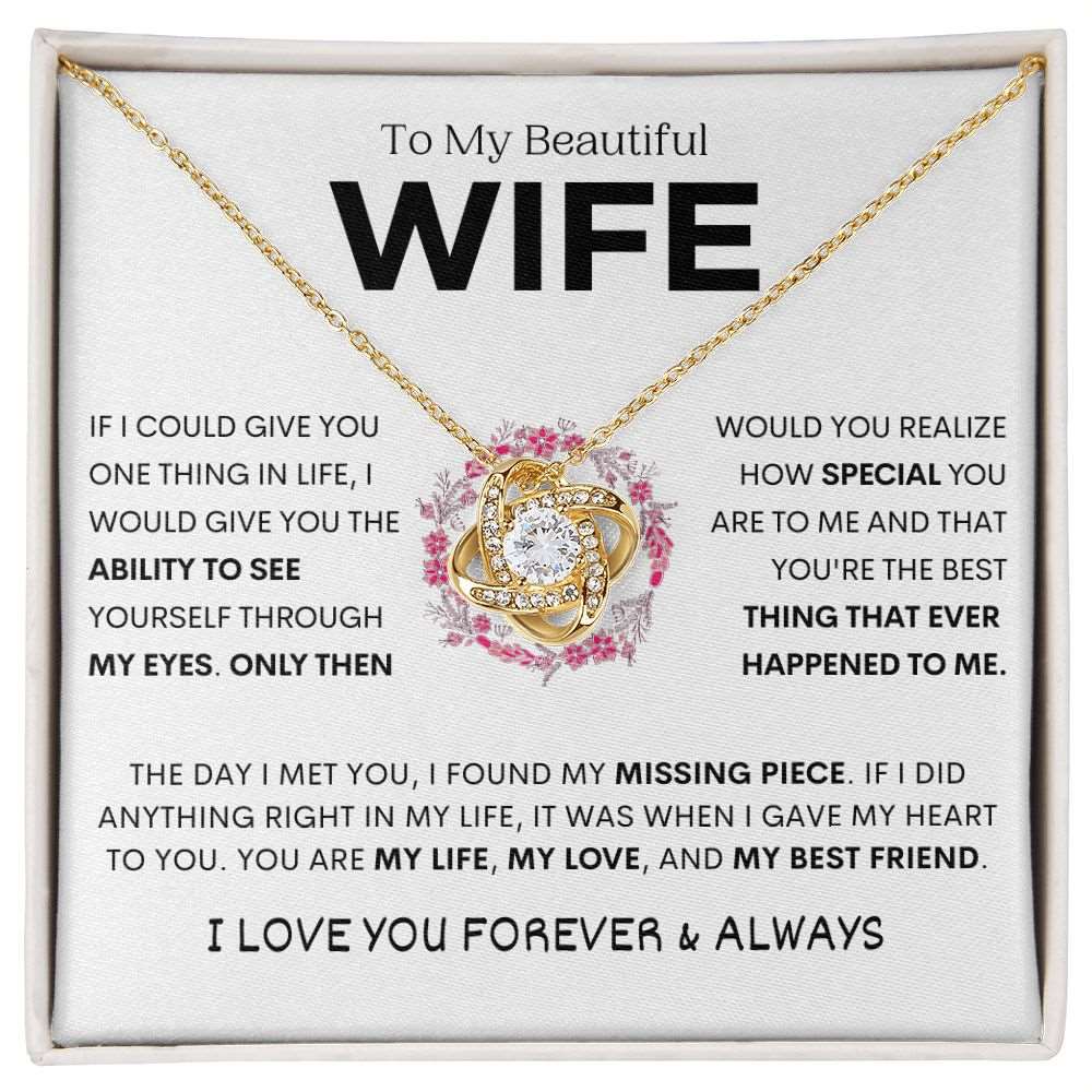 To My Beautiful Wife | Only Then | Love Knot Necklace