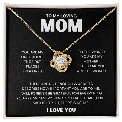 You Are My World Mom, Love Knot Necklace