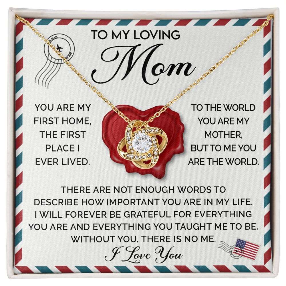 You Are My World Mom - Love Knot Necklace