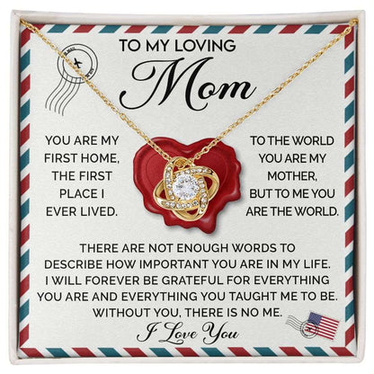 You Are My World Mom - Love Knot Necklace