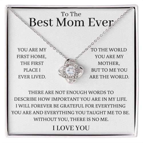 Forever Grateful Mom, Love Knot Necklace