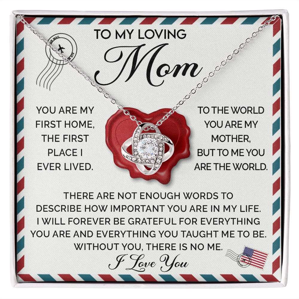 You Are My World Mom - Love Knot Necklace