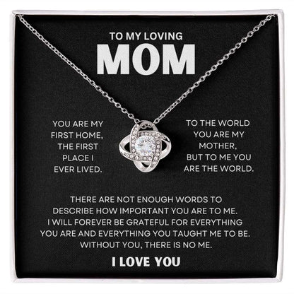 You Are My World Mom, Love Knot Necklace