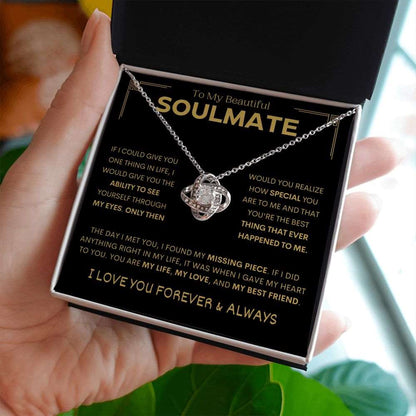 To My Beautiful Soulmate | If I Could | Love Knot Necklace