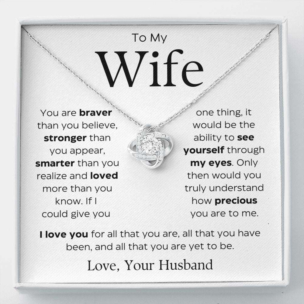 To My Wife | I Love You For All Of You | Love Knot Necklace