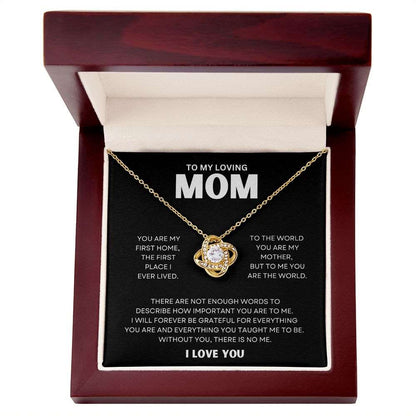 You Are My World Mom, Love Knot Necklace