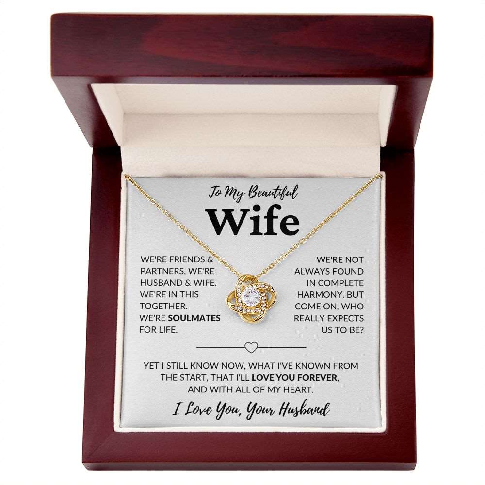 To My Beautiful Wife | Soulmates for Life | Love Knot Necklace