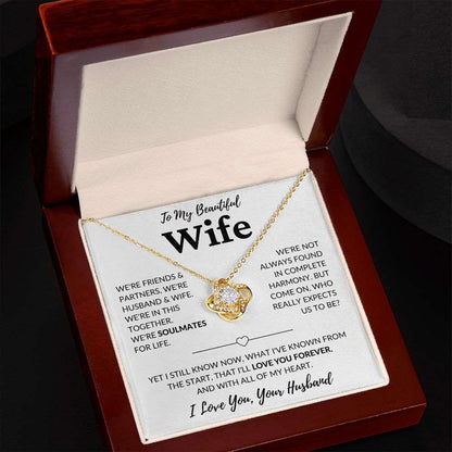 To My Beautiful Wife | Soulmates for Life | Love Knot Necklace