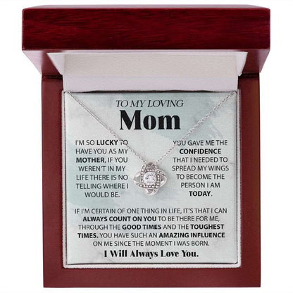 I'm So Lucky To Have You Mom - Love Knot Necklace