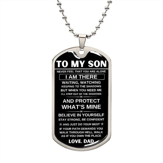 To My Son | I Will Protect You | Dog Tag