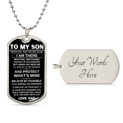 To My Son | I Will Protect You | Dog Tag