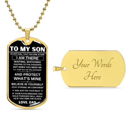 To My Son | I Will Protect You | Dog Tag