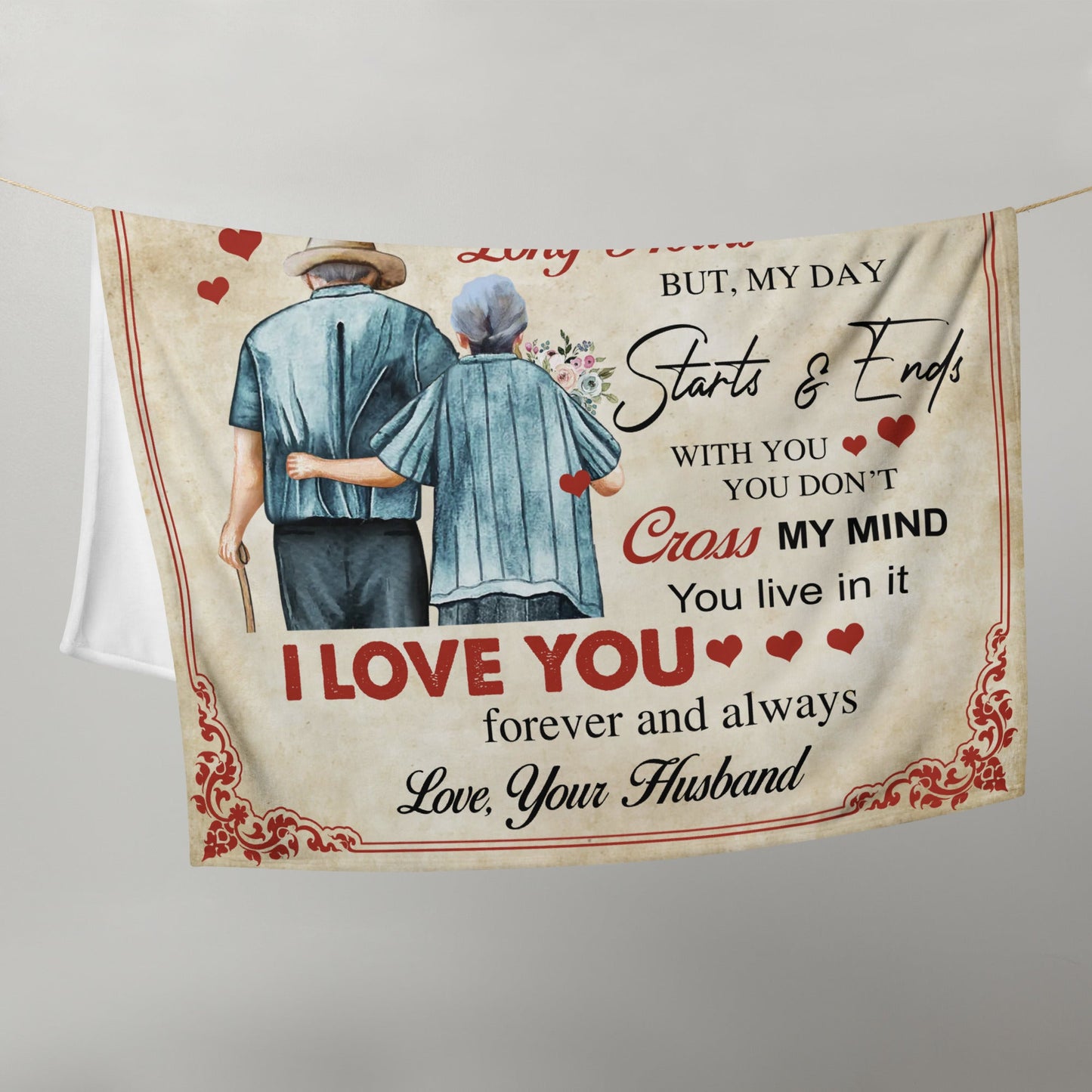 To My Wife, I Love You | Soft Silk Touch Fabric - 50"x60"