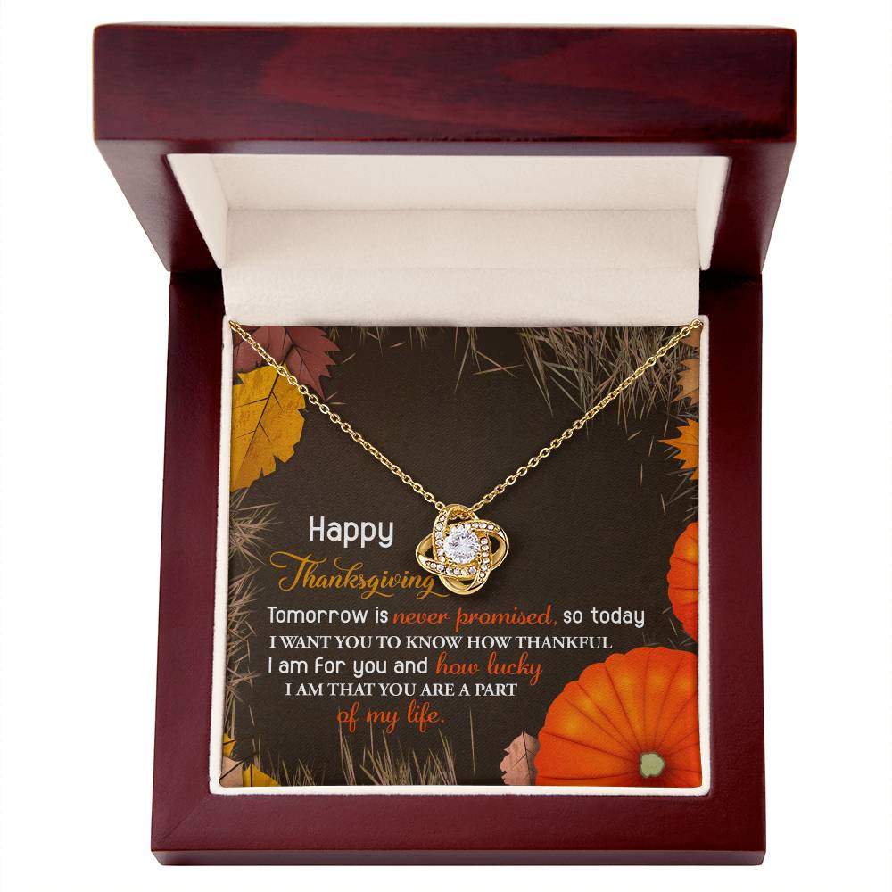 Happ Thankgiving - Tomorrow Is Never Promised Necklace Love Knot