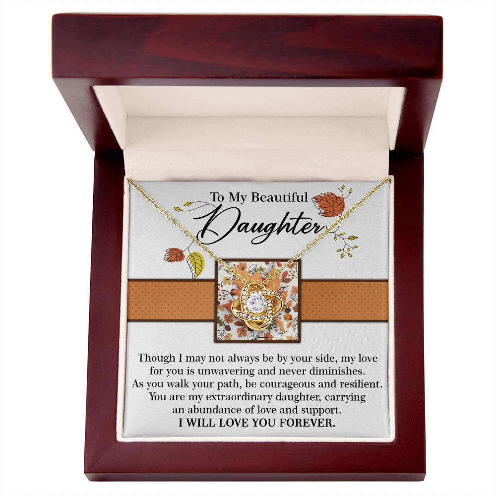 To My Daughter - Though I May Not Always Be Your Side Necklace Love Knot