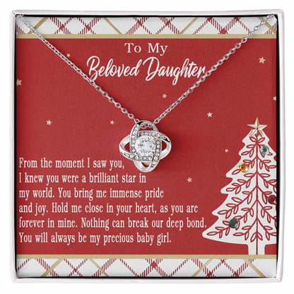 To My Beloved Daughter - My Love For You Necklace Love Knot