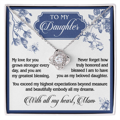 To My Daughter - My Love For You Necklace Love Knot