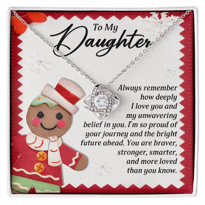 To My Daughter -  Away Remember How Deeply Necklace Love Knot