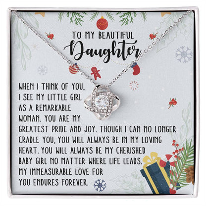 To My Beautiful Daughter - When I Think Of You Necklace Love Knot