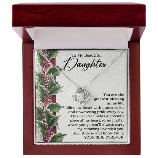 To My Beautiful Daughter - My Love For You Necklace Love Knot