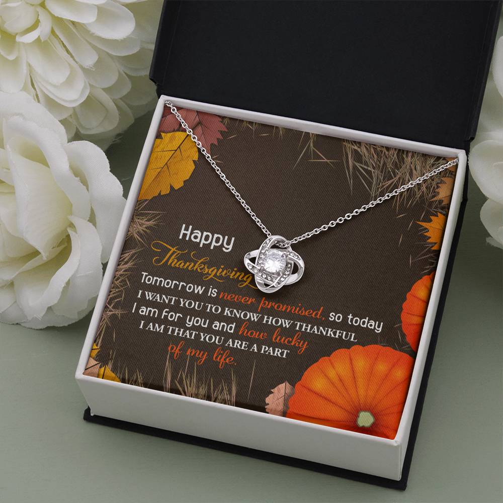 Happ Thankgiving - Tomorrow Is Never Promised Necklace Love Knot