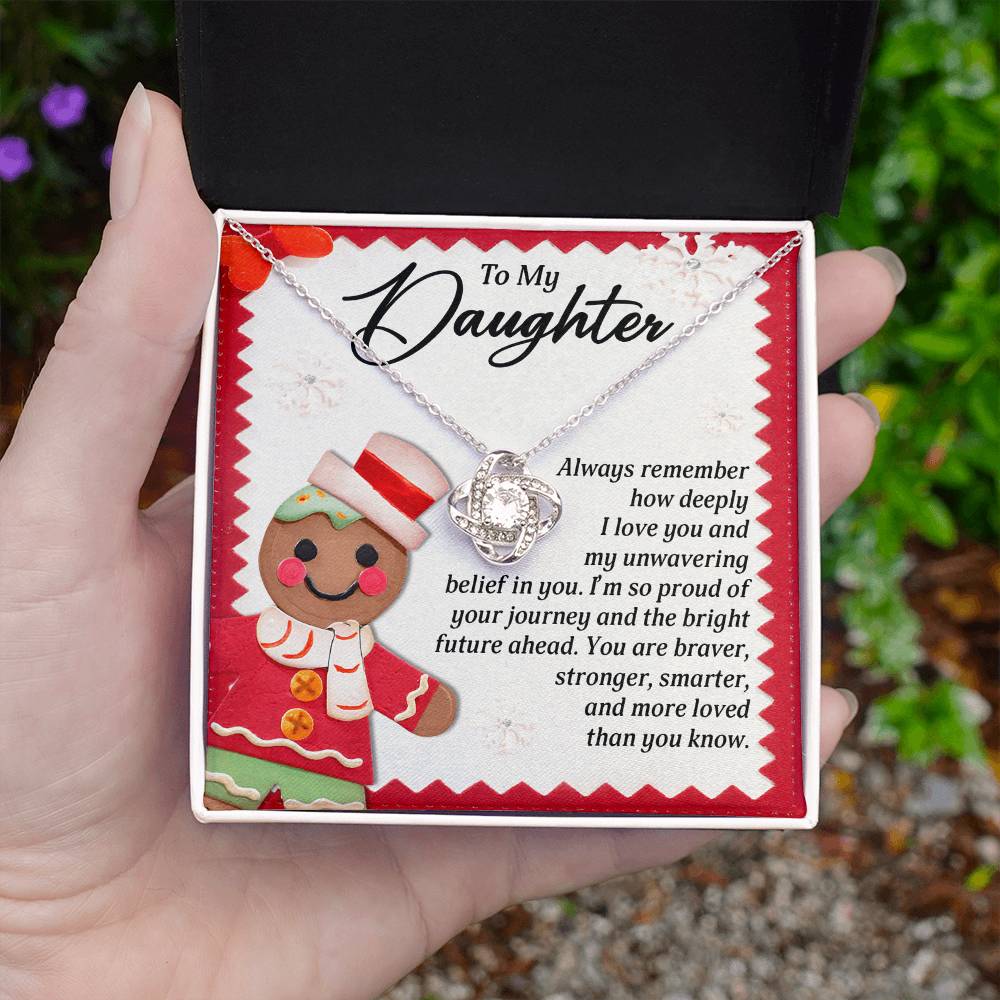 To My Daughter -  Away Remember How Deeply Necklace Love Knot