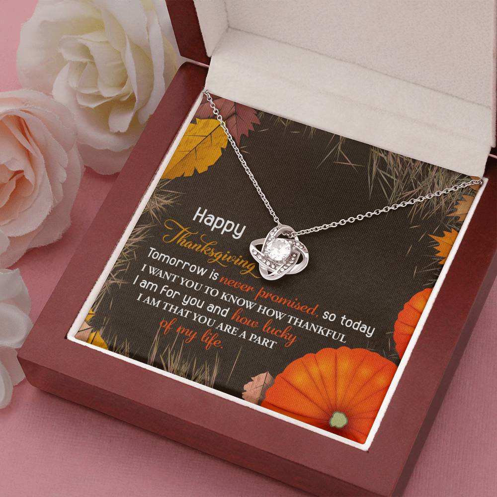 Happ Thankgiving - Tomorrow Is Never Promised Necklace Love Knot